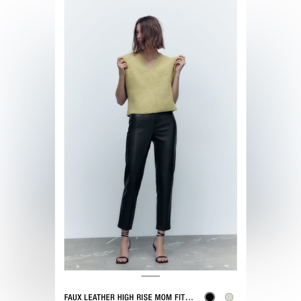 Zara Faux Leather High Waist Pants